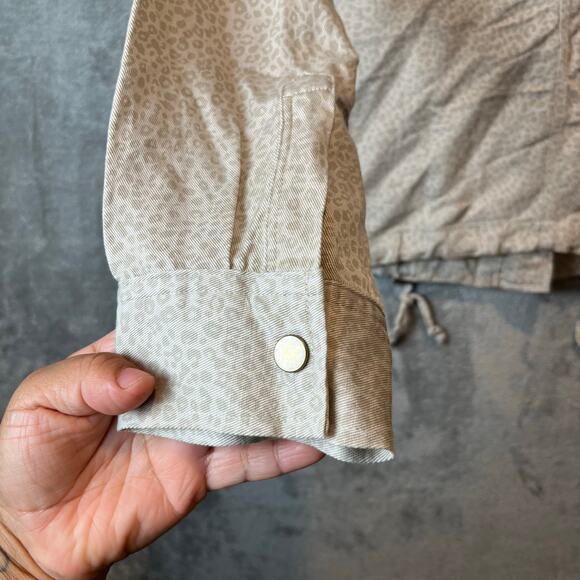 RAILS Collins‎ White Mini Cheetah Jacket Size Large Tencel Linen Cream New - Picture 7 of 9